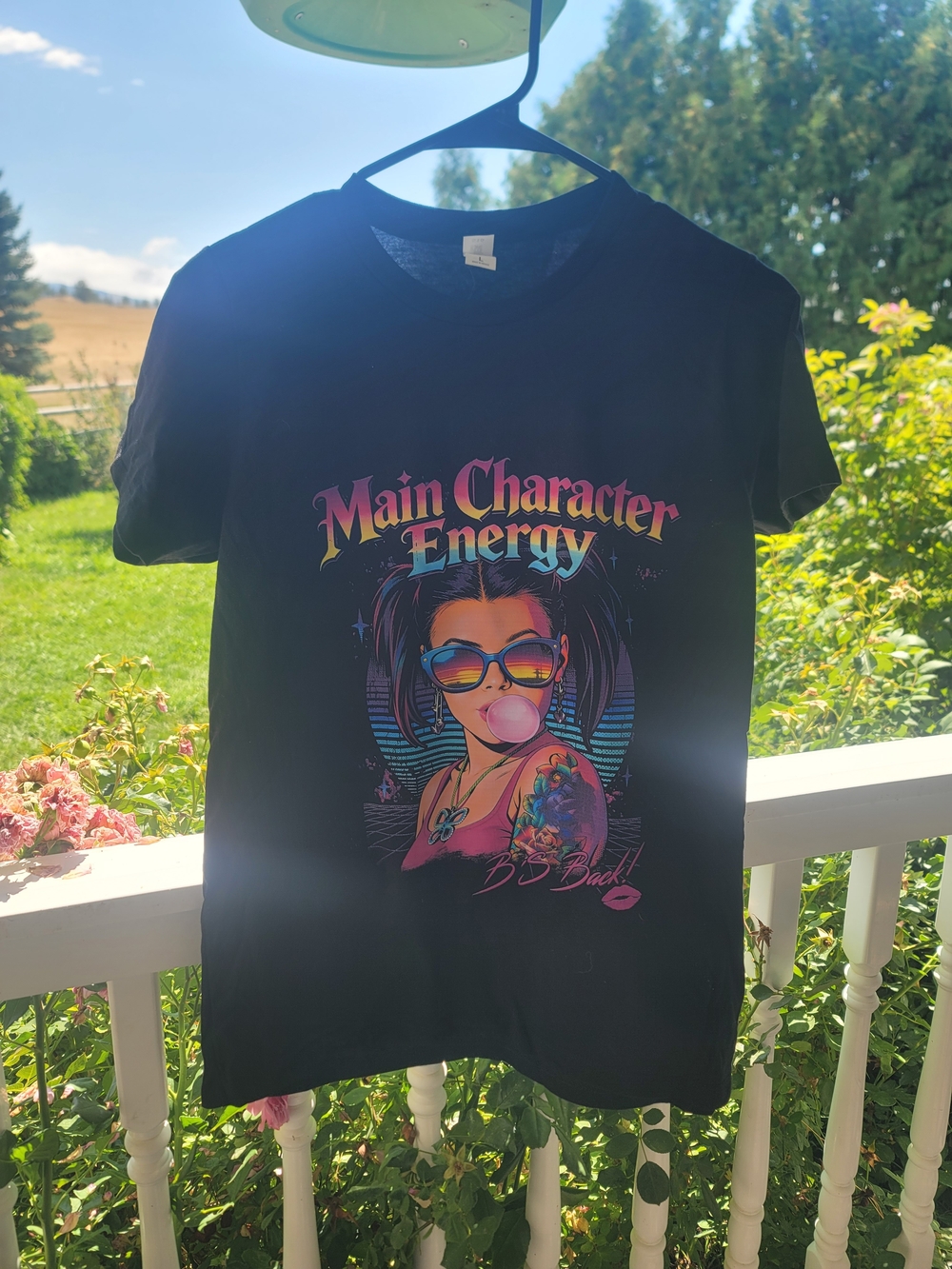Main Character Energy Graphic Tee - Black